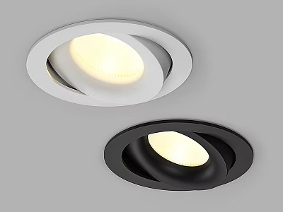 Modern Recessed Downlights Spotlights With White And Black Design For Interior Lighting 3d model