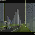 Modern Office Buildings With Glass Facades Urban Skyline And Tree Lined Street View