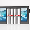 Public Facility Electric Retractable Gate With Advertising Screens Temperature Display And Access Control