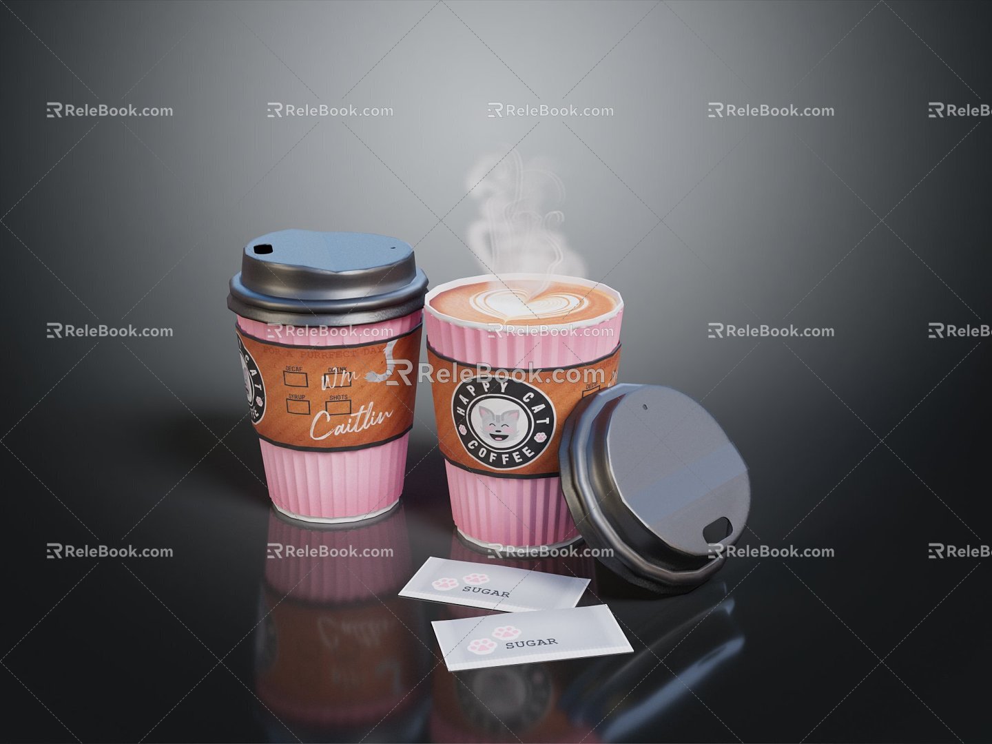 Modern Coffee Cappuccino Japanese Coffee American Coffee 3d model