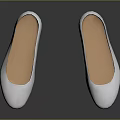 White Slip On Flats Shoes With Round Toe Casual Daily Wear Design