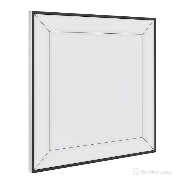 Modern Square Framed Wall Mirror with Sleek Design for Home Decor 3d model 