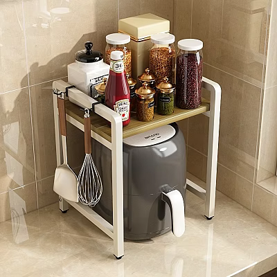 Kitchen Multi Function Storage Shelf With Spices Utensils And Appliance 3d model