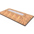 Rustic Traditional Wooden Tile Roof Structure With Central Skylight And Brown Edges