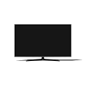 Sleek Black Flat Screen Television With Modern Stand Design And Thin Bezel