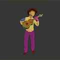 A Man Wearing A Hat Playing An Acoustic Guitar With Gentle Expression