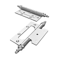 Sturdy Silver Metal Hinges With Hinge Plates Pivot Pins And Screw Holes