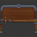 Wooden Bench With Metal Accents Sturdy Backrest And Stylish Leg Design