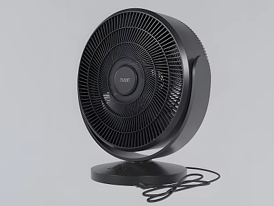 TaoTronics Black Round Design Air Conditioner Fan With Stable Base And Power Cord 3d model