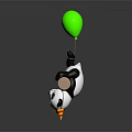 Modern game character panda animal cartoon panda animation panda 3d model