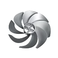 Industrial Metal Fan Impeller With Curved Blades And Central Hub Design