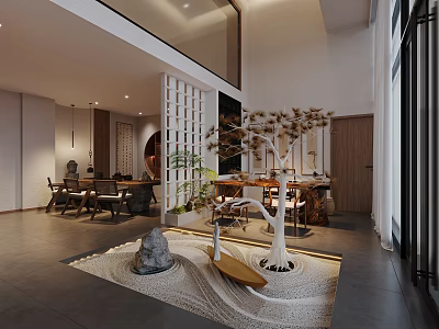 New Chinese Teahouse First Floor 3d model