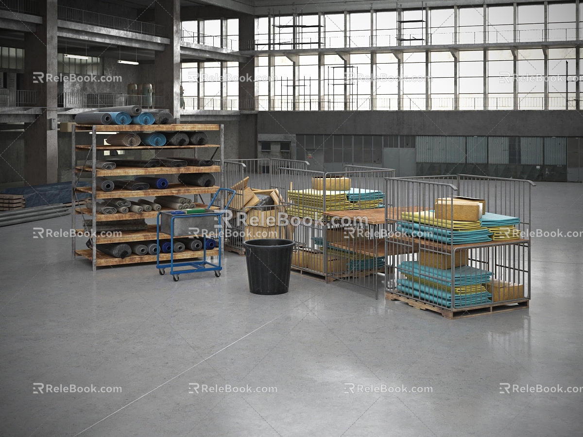 Warehouse Equipment Goods Shelf Fabric 3d model