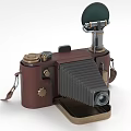 Vintage Folding Camera With Leather Body And Classic Parts