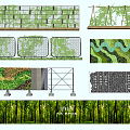 Modern Plant Wall Green Plant Wall False Wall Temporary Enclosure Hedge Wall Climbing Vine Wall Keel Layout 3d model