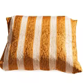 Soft Velvet Pillow With Orange And White Striped Design For Bed Linen