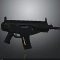 Modern Tactical Black Assault Rifle 3D Model With Grip And Barrel Design
