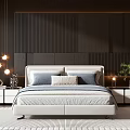 Modern Minotti Background Double Bed 3d model