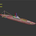 modern ship warship 3d model