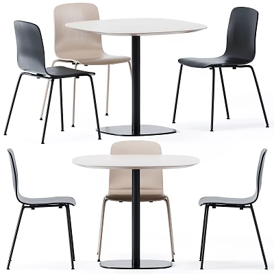 Modern Table And Chair Set With Minimalist Design For Home Dining Area 3d model