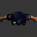 Detailed Police Figurine In Blue Uniform With Cap Handcuffs And Standing Pose