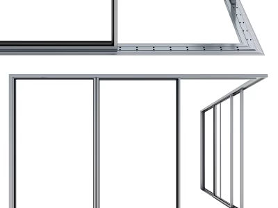 Modern Aluminum Frame Casement Window with Hinged Side Opening and Durable Structure 3d model