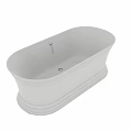 Oval Shaped White Freestanding Bathtub With Smooth Surface And Elegant Base 3d model