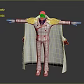 White Military Uniform Outfit with Gold Epaulets White Cape Red Black Trim