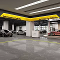 4S Auto Dealership Showroom Displaying Various New Luxury Car Models Indoors