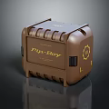 Brown Fun Boy Device Featuring Rugged Design Logo And Control Buttons 3d model