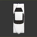 Classic Two Door Silver Car With Black Roof Blue Red Stripes And Chrome Wheels