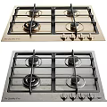 Durable Modern Kitchen Gas Cooktop With Four Burners And Control Knobs For Home Cooking 3d model