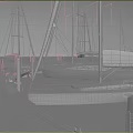 Scenic Marina View With Wooden Dock Moored Yachts Blue Water And Clear Sky