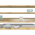 Wooden Bathroom Cabinet Shelf With Multi Tier Storage And Organized Toiletries