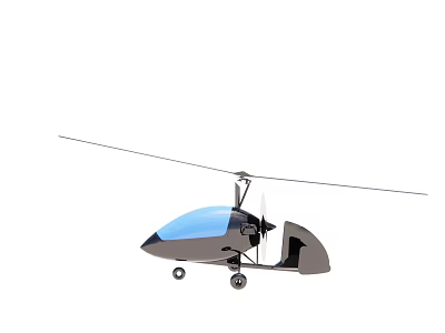 Lightweight Blue Gray Helicopter With Single Rotor Streamlined Cockpit And Aerodynamic Design 3d model