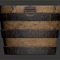 Handcrafted Rustic Wooden Storage Bucket With Striped Natural Wood Design
