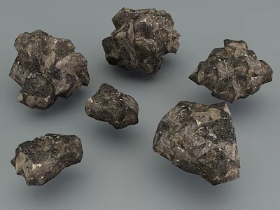 Natural Stones And Wood With Rough Textures For Decorative Projects 3d model