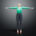 Stylish Character in Green Top With Arms Outstretched And Dark Background