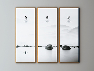 Modern Landscape Painting Zen Decorative Painting Hanging Painting 3d model