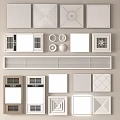 Various Ceiling Panel Types Featuring Grilles Vents And Decorative Designs 3d model