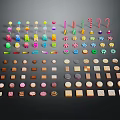 Assorted Colorful Candies And Cookies Arranged Neatly On Black Background