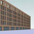 Modern Office Building Exterior With Brown Facade Large Windows And Multiple Floors 3d model