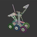 Detailed Exploration Rover Model Featuring Multiple Wheels Mechanical Arm And Sensor Equipment