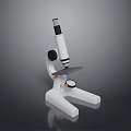 Household Microscope with White Base Black Lens Tube and Adjustable Stage 3d model