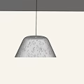 Simple Pendant Light With Patterned Lampshade And Warm Light Hanging From Gray Ceiling 3d model
