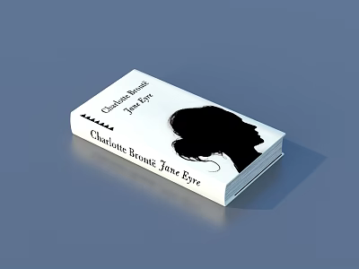 Charlotte Bronte Jane Eyre Classic Book With Female Silhouette Cover Design 3d model