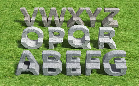 Modern Letter Sitting Stool Broken Stone Letter Sitting Stool Landscape Stool Landscape Seat Park Seat Creative Landscape Seat 3d model