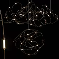 Modern Twisted Metal Wire Chandelier With LED Lights For Contemporary Interior Design
