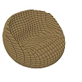 Modern Unique Single Sofa With Woven Wooden Structure And Curved Design 3d model