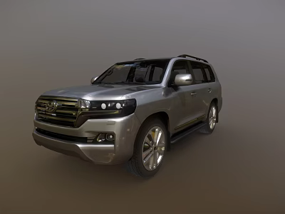 Silver Toyota Land Cruiser SUV With Modern Design And Alloy Wheels 3d model